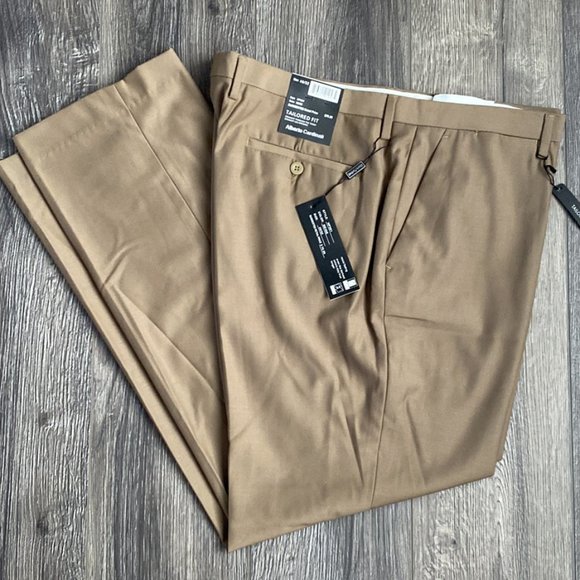 Alberto Cardinali Tailored Fit Beige Dress Pants - Picture 1 of 3